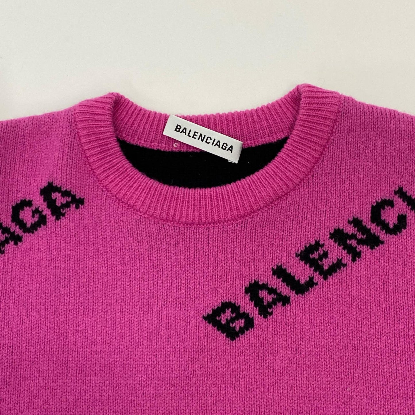 BALENCIAGA | Balenciaga Jacquard Logo Knit 510243 Pink Size: 34