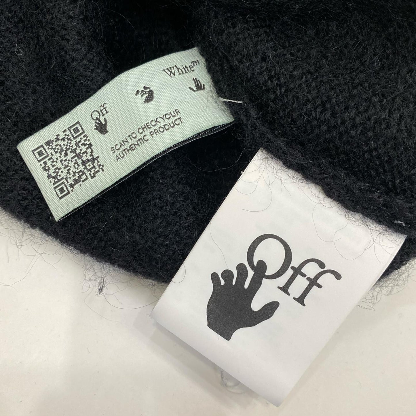 【中古】OFF-WHITE | オフホワイト Diag Brushed Mohair Crewenck Sweater セーター OMHA036F20KNI001 ブラック サイズ：S