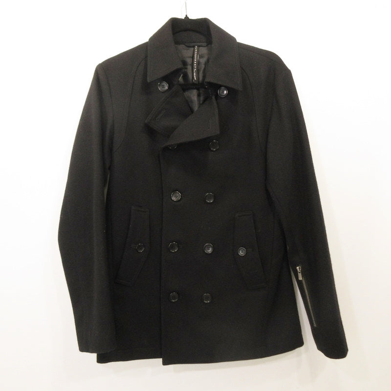 BLACKBARRETT by NEIL BARRETT | Blackbarrett by Neil Barrett Pea Coat R1F82-222-09 Domestic Authentic Black Size: 2