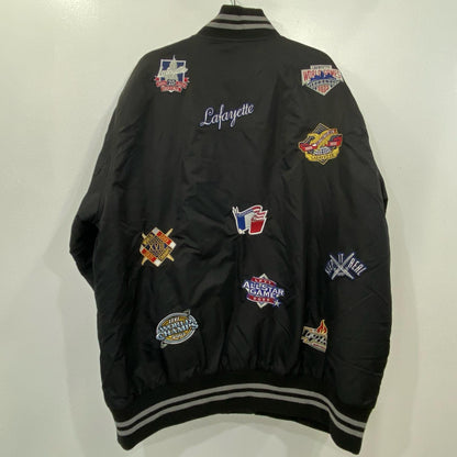 Lafayette | ラファイエット LFYT ALL OVER EMBLEM SATIN VARSITY JACKET ミリタリージャケット LS231001 MA-1 ブラック サイズ：XXL【姫路東店】