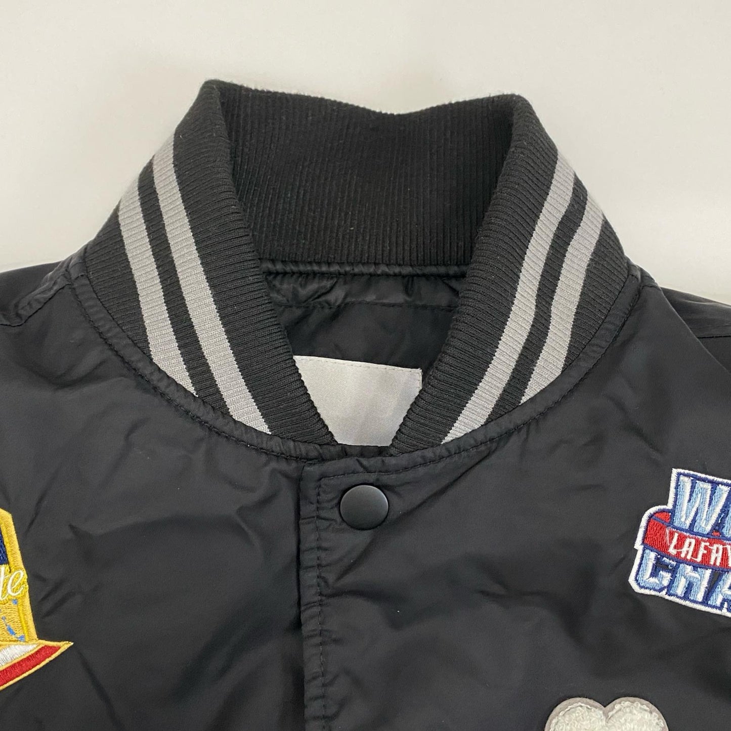 Lafayette | ラファイエット LFYT ALL OVER EMBLEM SATIN VARSITY JACKET ミリタリージャケット LS231001 MA-1 ブラック サイズ：XXL【姫路東店】