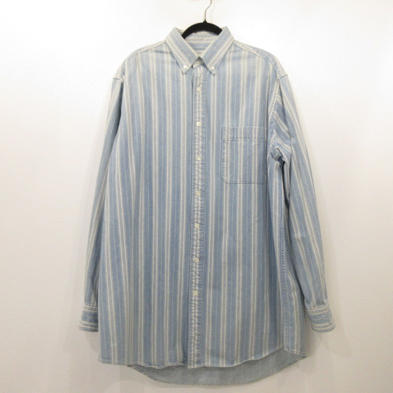 【中古】BALENCIAGA | バレンシアガ Oversized Button-Down Collar Striped Denim Shirt 長袖シャツ 509347 TYE27 国内正規品 サイズ：38