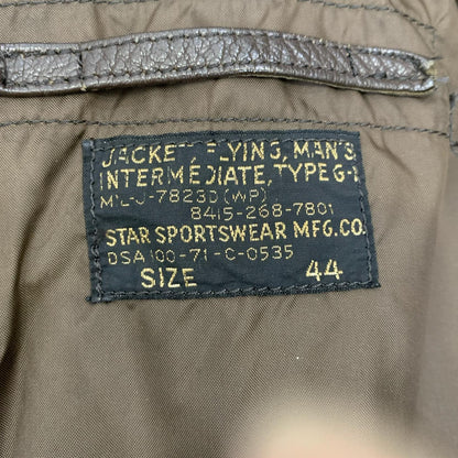 MILITARY衣料 | ミリタリーイリョウ G-1 U.S.NAVY ブルゾン 8415-268-7801 70s STAR SPORTS WEAR社 ブラウン サイズ：44【姫路東店】