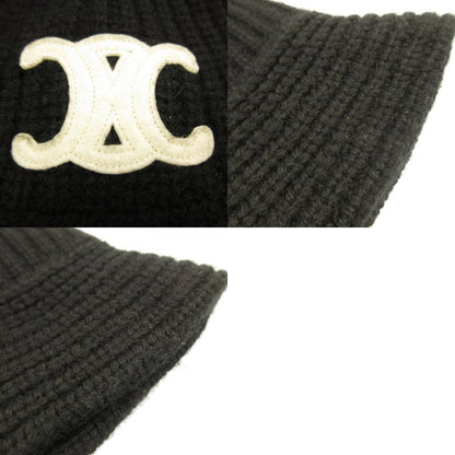 CELINE | Celine Triomphe Crocheted Bucket Hat / Cashmere Hat 2A80T384D.38NO Authentic Domestic Product Black