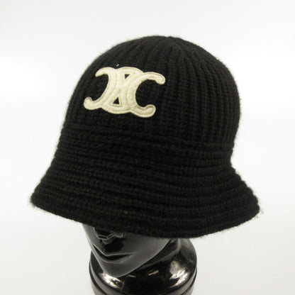 CELINE | Celine Triomphe Crocheted Bucket Hat / Cashmere Hat 2A80T384D.38NO Authentic Domestic Product Black