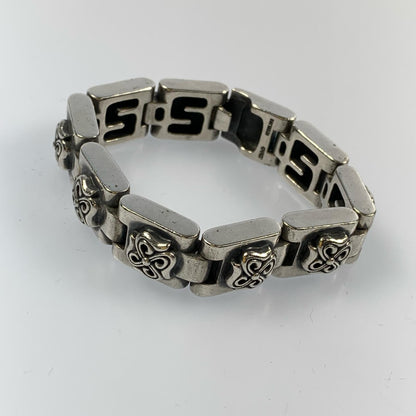 S Cross Block Bracelet BR-8 Silver