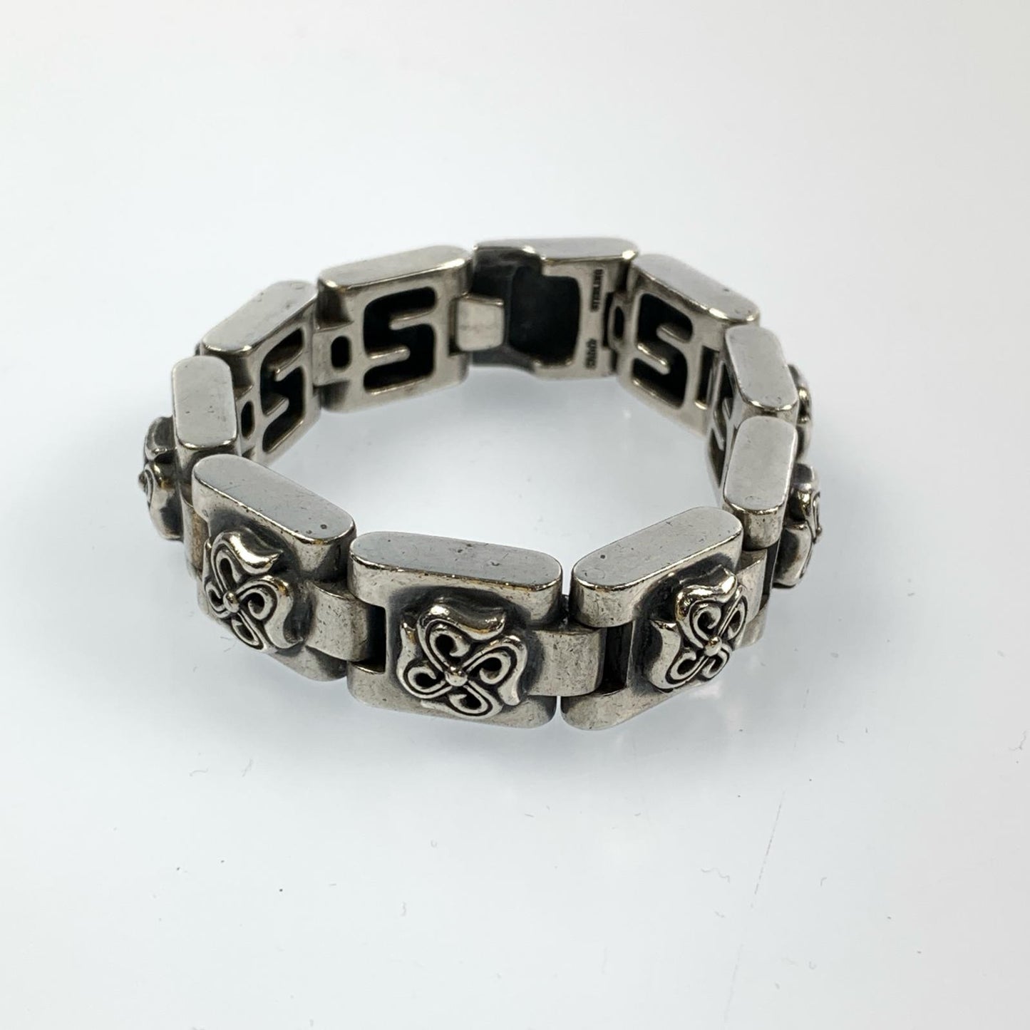 S Cross Block Bracelet BR-8 Silver