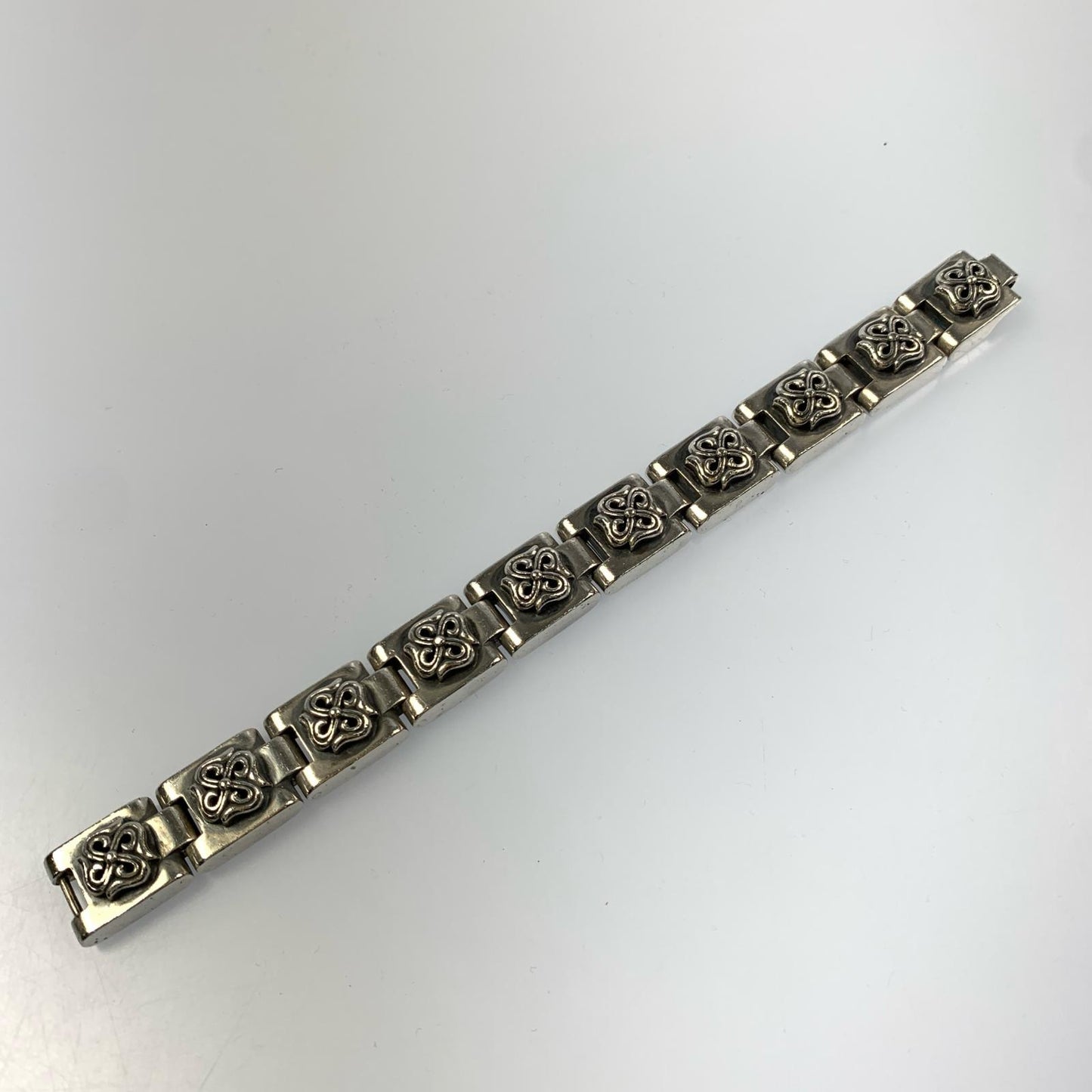 S Cross Block Bracelet BR-8 Silver