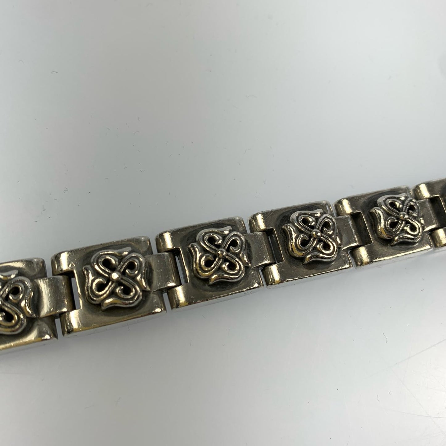 S Cross Block Bracelet BR-8 Silver