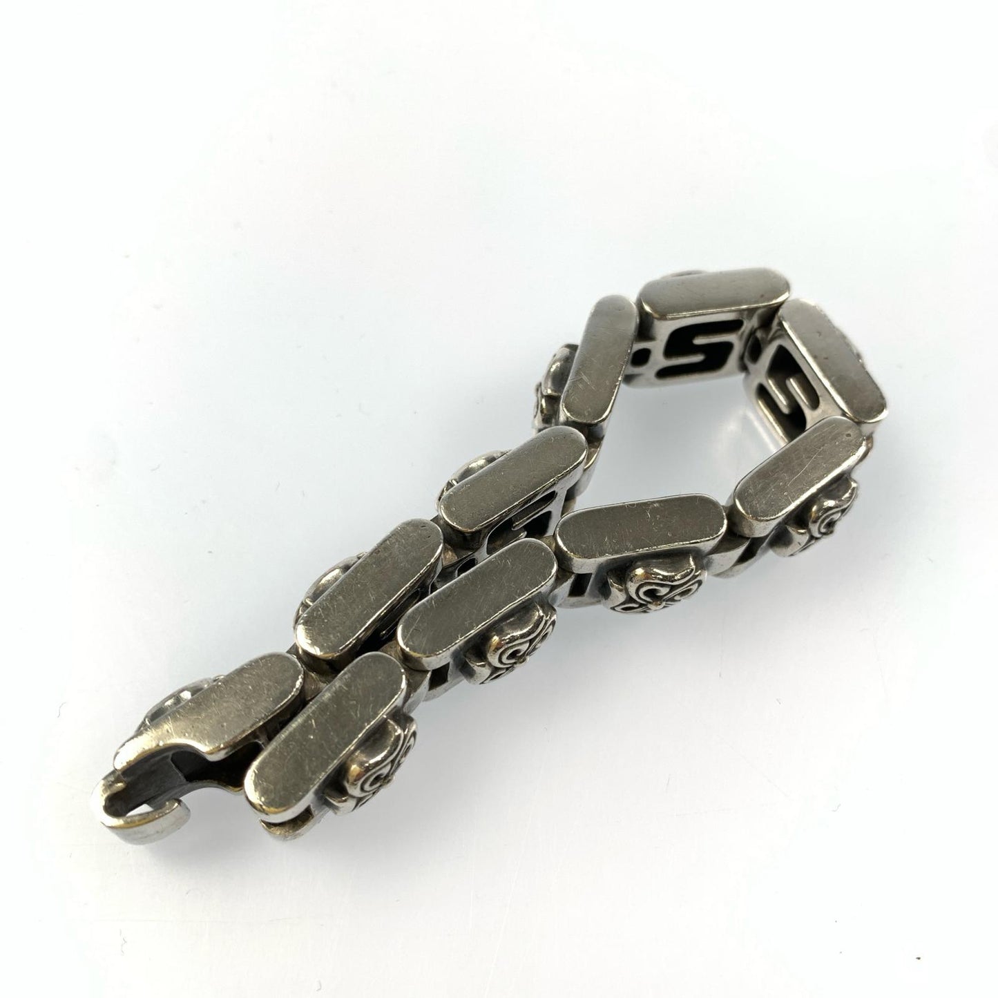 S Cross Block Bracelet BR-8 Silver