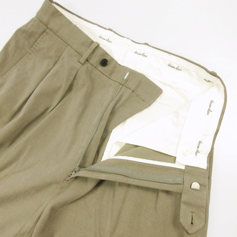 Steven Alan | Steven Alan Grace Twill 2-Pleated Dress Trousers Pants 8114-155-1134 Gray Size: L