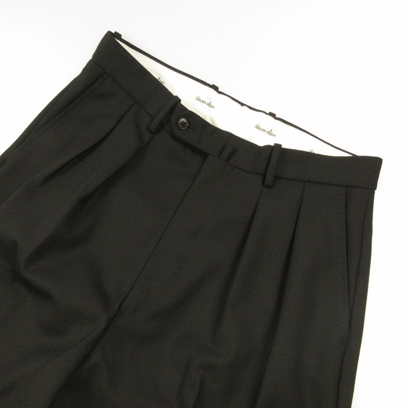 Steven Alan | Steven Alan Vintage Twill Two-Pleat Dress Trousers Pants 8114-1-000004 Black Size: L