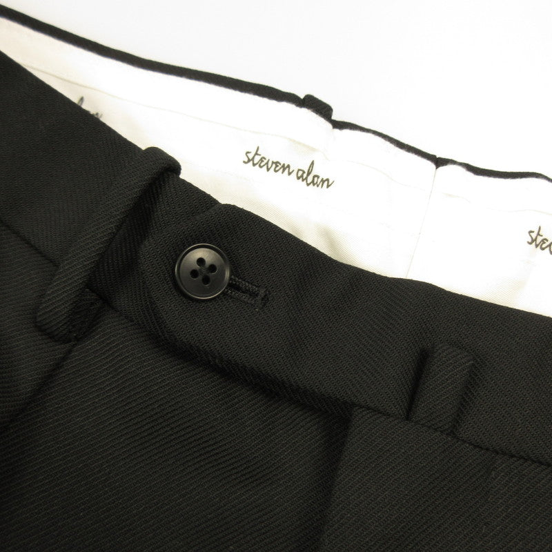 Steven Alan | Steven Alan Vintage Twill Two-Pleat Dress Trousers Pants 8114-1-000004 Black Size: L