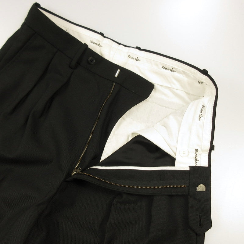 Steven Alan | Steven Alan Vintage Twill Two-Pleat Dress Trousers Pants 8114-1-000004 Black Size: L