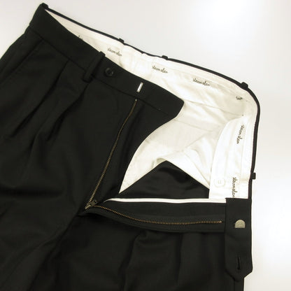 Steven Alan | Steven Alan Vintage Twill Two-Pleat Dress Trousers Pants 8114-1-000004 Black Size: L