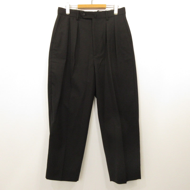 Steven Alan | Steven Alan Cross Twill In Two Pleated Dress Trousers Pants 8114-155-1082 Black Size: L