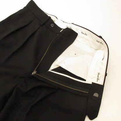 Steven Alan | Steven Alan Cross Twill In Two Pleated Dress Trousers Pants 8114-155-1082 Black Size: L
