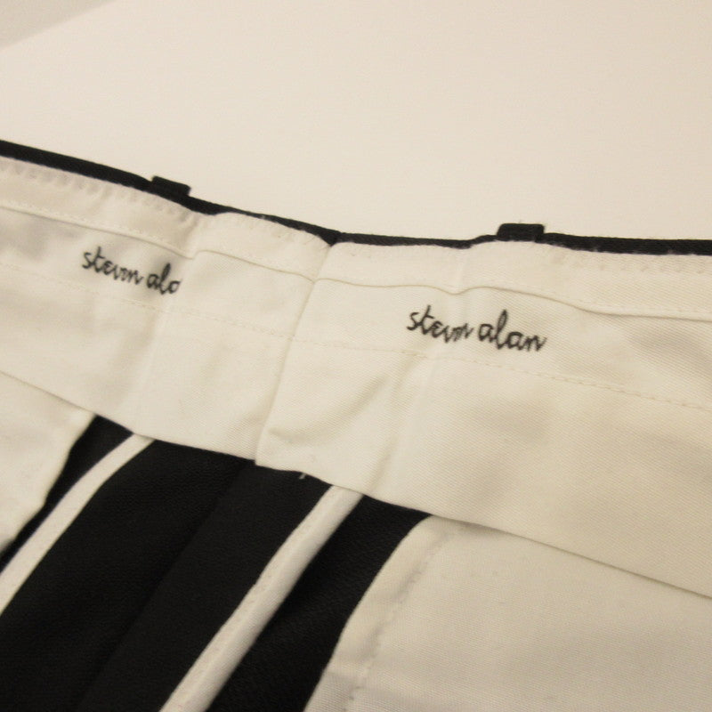 Steven Alan | Steven Alan Cross Twill In Two Pleated Dress Trousers Pants 8114-155-1082 Black Size: L
