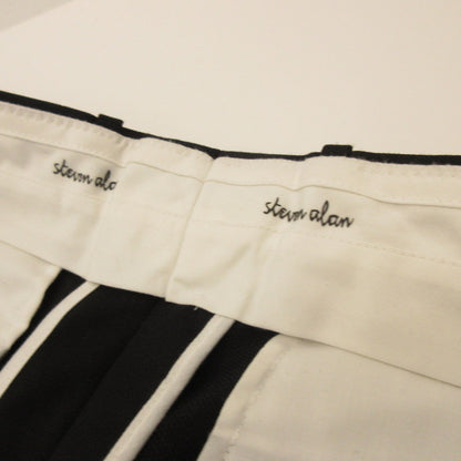 Steven Alan | Steven Alan Cross Twill In Two Pleated Dress Trousers Pants 8114-155-1082 Black Size: L