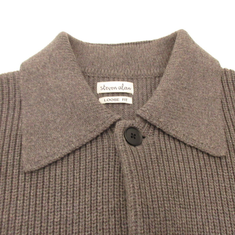 Steven Alan | Cotton/Cashmere Polo Collar Cardigan 8128-136-0113 Grey Size: M