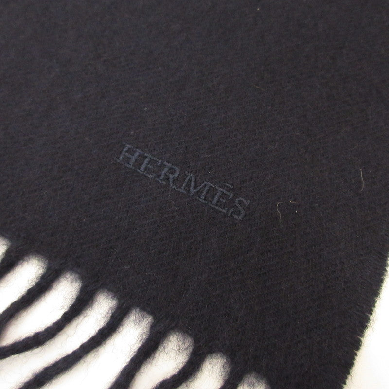 HERMES | Hermes Uni Brode GM Scarf MADE IN GREAT BRITAIN Navy
