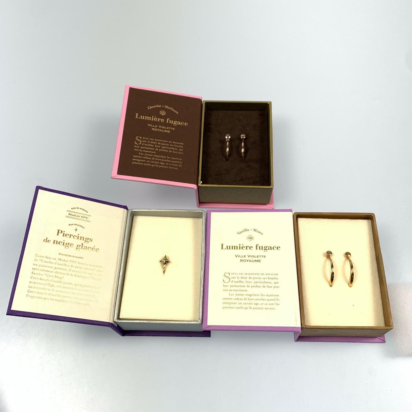 Rune Pierce (Chocolate & Vanilla Set) & Pierre's Frostflake Pierce Earrings