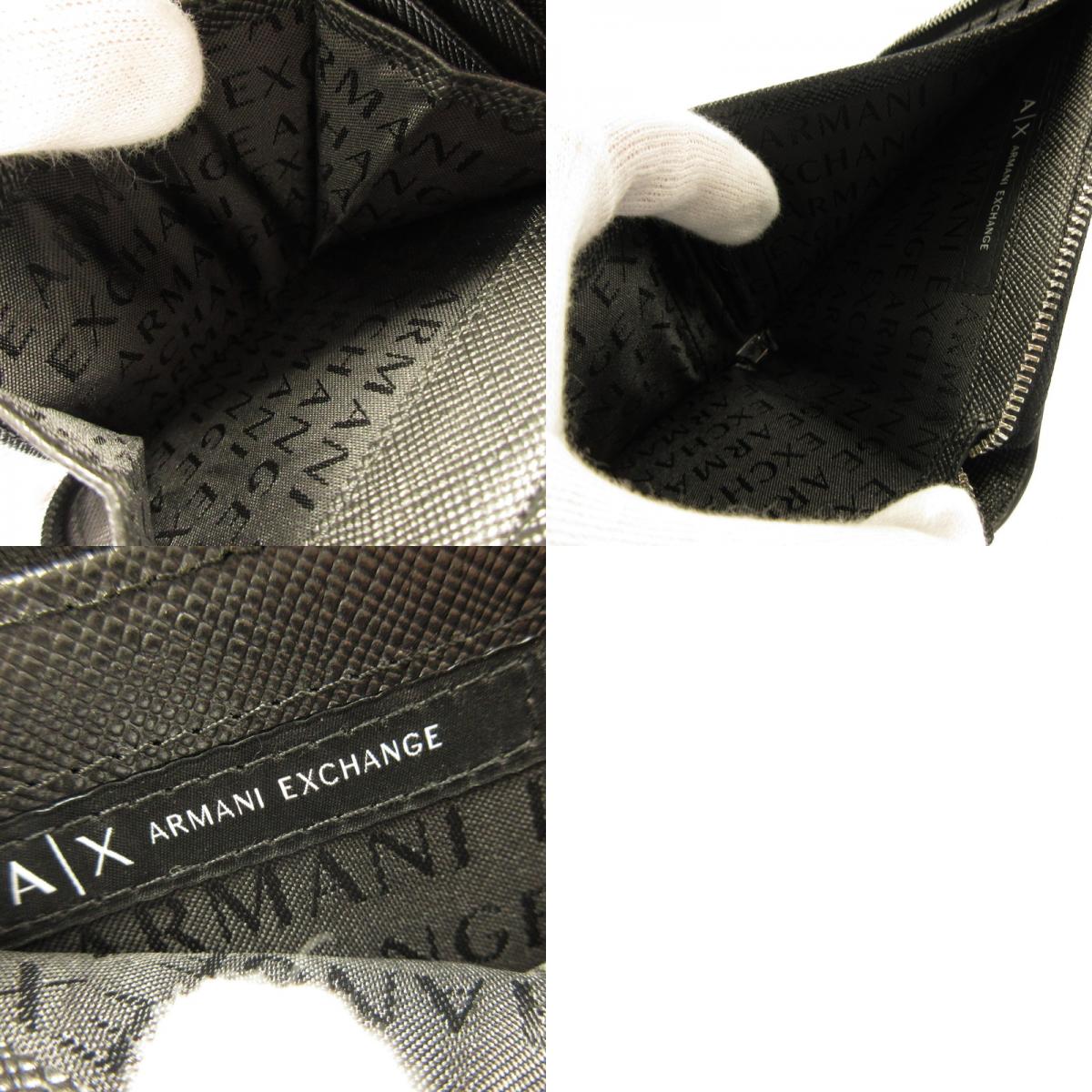 ARMANI EXCHANGE | Armani Exchange AX Logo Zip-Around Mini Wallet Long Wallet XM000927 Black