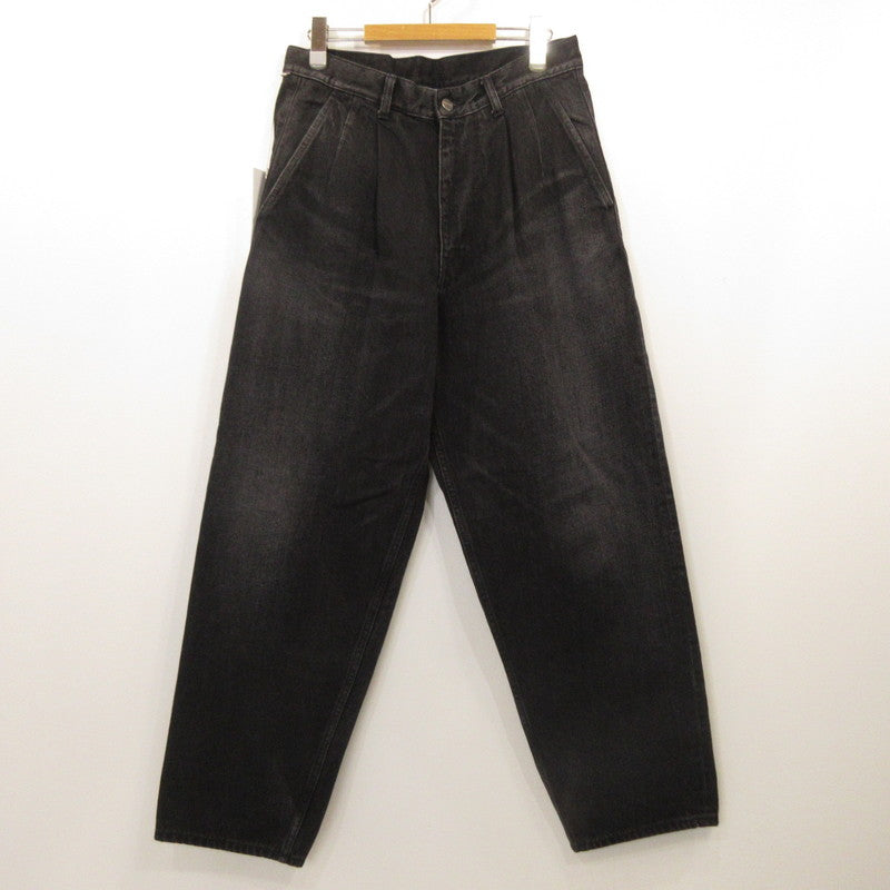 Graphpaper | Graphpaper Selvage Denim Two Tuck Tapered Pants GU251-40187DB Black Size: 1