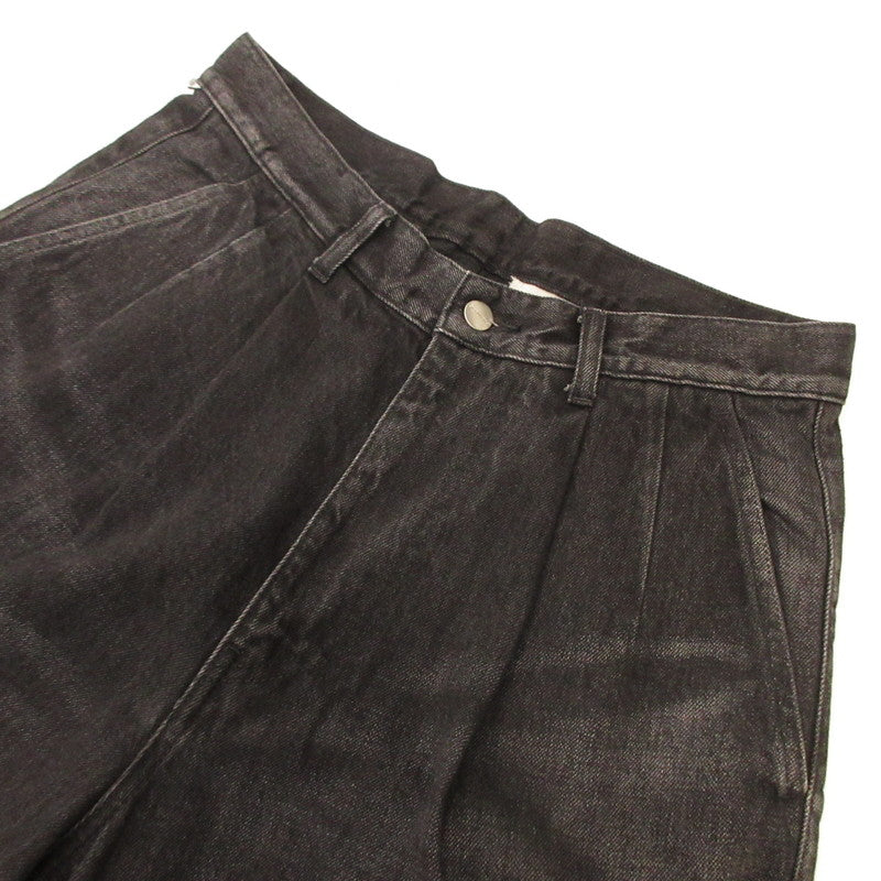 Graphpaper | Graphpaper Selvage Denim Two Tuck Tapered Pants GU251-40187DB Black Size: 1