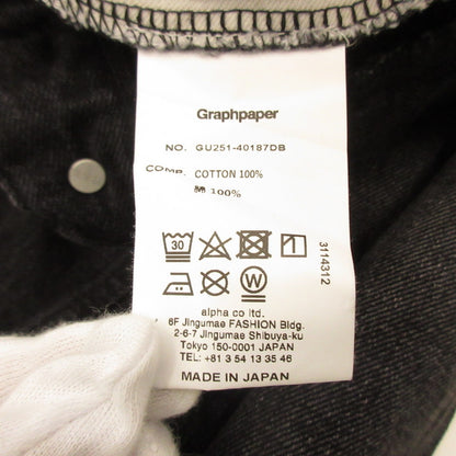 Graphpaper | Graphpaper Selvage Denim Two Tuck Tapered Pants GU251-40187DB Black Size: 1