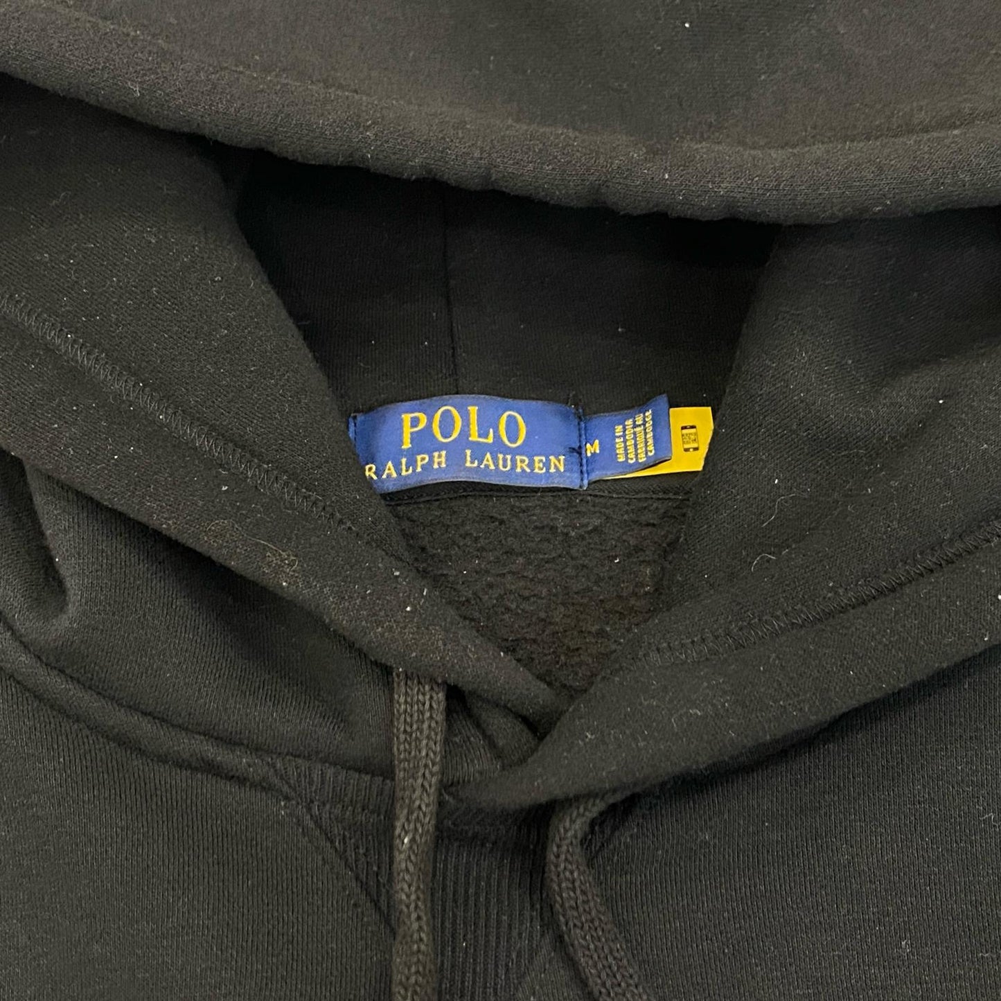 POLO RALPH LAUREN | ポロ・ラルフローレン チェックド Big Pony ロゴ フリース フーディ パーカー プルオーバーパーカー ブラック サイズ：M【姫路東店】