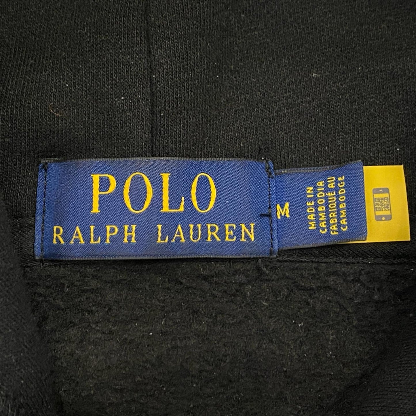 POLO RALPH LAUREN | ポロ・ラルフローレン チェックド Big Pony ロゴ フリース フーディ パーカー プルオーバーパーカー ブラック サイズ：M【姫路東店】