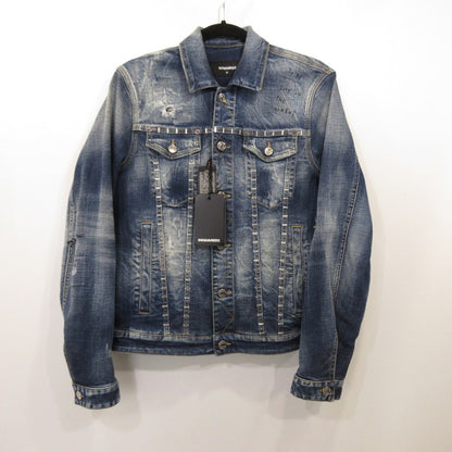DSQUARED2 | Dsquared2 STAPLED MEDIUM STAPLED CLEAN WASH DAN JEAN JACKET Denim S74AM1356 Blue Size: 46