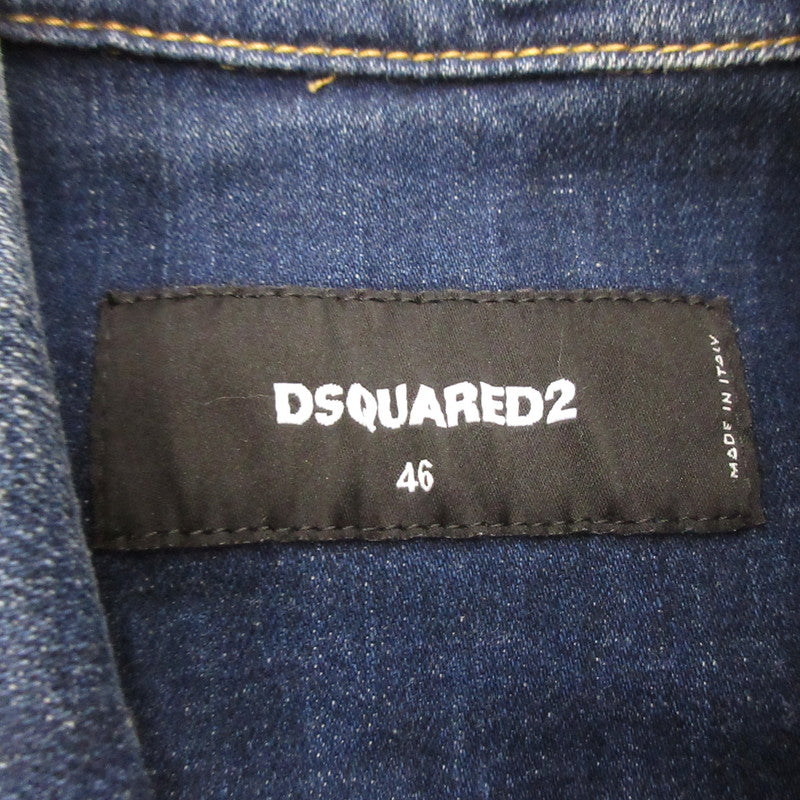 DSQUARED2 | Dsquared2 STAPLED MEDIUM STAPLED CLEAN WASH DAN JEAN JACKET Denim S74AM1356 Blue Size: 46