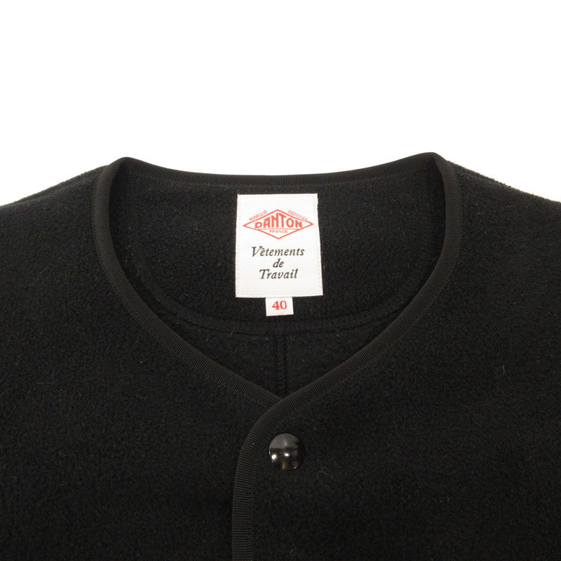 Danton | Danton FLEECE COLLARLESS JACKET Outerwear JD-8939 Black Size: 40