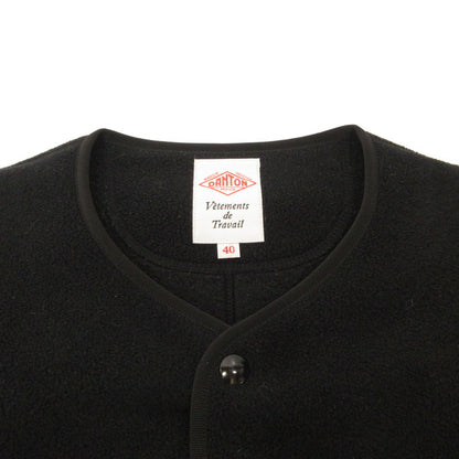 Danton | Danton FLEECE COLLARLESS JACKET Outerwear JD-8939 Black Size: 40
