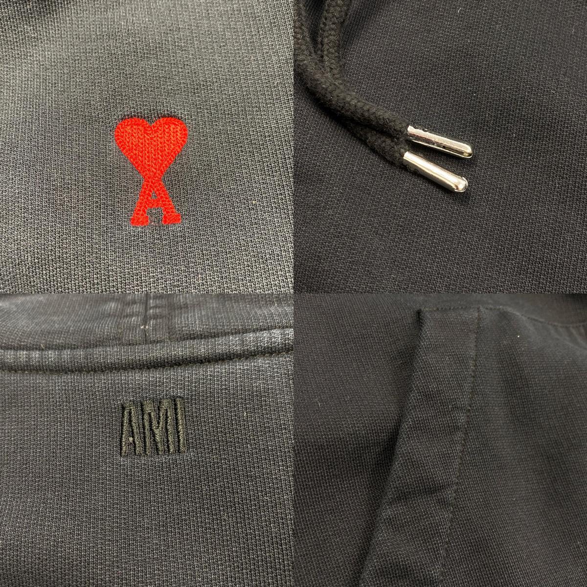 AMI | Ami de Coeur Hoodie BFHJ008.730 Black Size: S