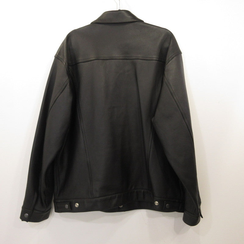 WACKOMARIA | Leather Trucker Jacket Leather 25FWE-WMO-BL02 Black Size: L