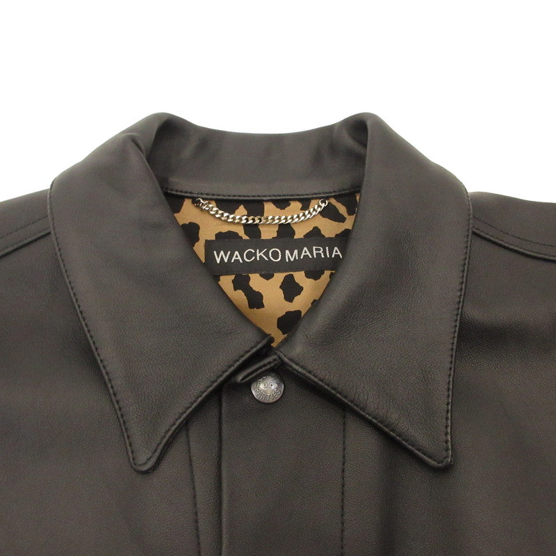 WACKOMARIA | Leather Trucker Jacket Leather 25FWE-WMO-BL02 Black Size: L