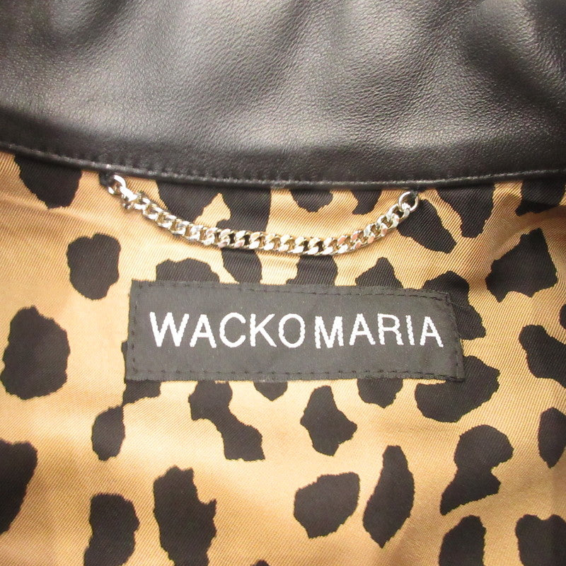 WACKOMARIA | Leather Trucker Jacket Leather 25FWE-WMO-BL02 Black Size: L