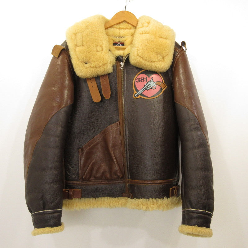 THE REAL McCOY'S | The Real McCoys WAR ART COLLECTION B-3 Leather × Leiji Matsumoto Brown Size: L