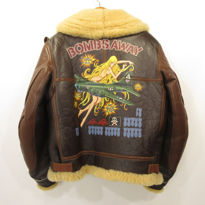 THE REAL McCOY'S | The Real McCoys WAR ART COLLECTION B-3 Leather × Leiji Matsumoto Brown Size: L