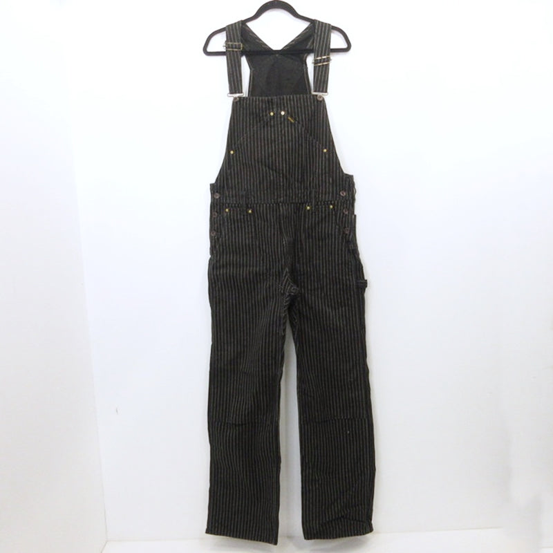 IRON HEART | IRON HEART 12oz Black Wabash Double Knee Overalls Overalls 819 Black Size: 36
