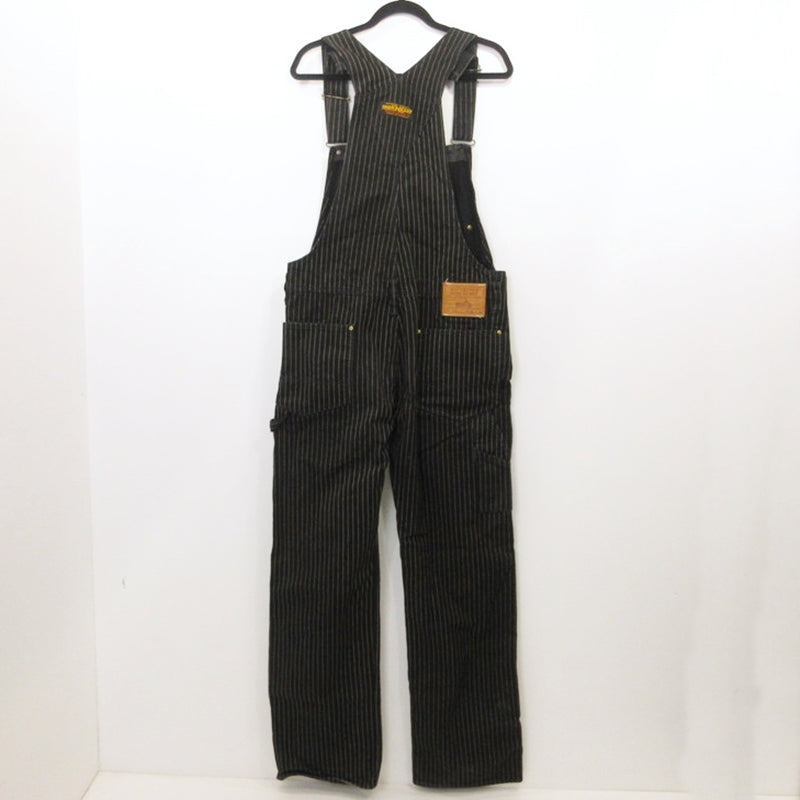 IRON HEART | IRON HEART 12oz Black Wabash Double Knee Overalls Overalls 819 Black Size: 36