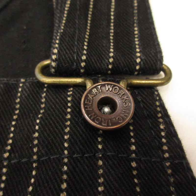 IRON HEART | IRON HEART 12oz Black Wabash Double Knee Overalls Overalls 819 Black Size: 36