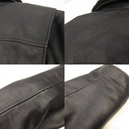 Boar High Neck Single Riders Jacket Leather SRYCW01C Navy