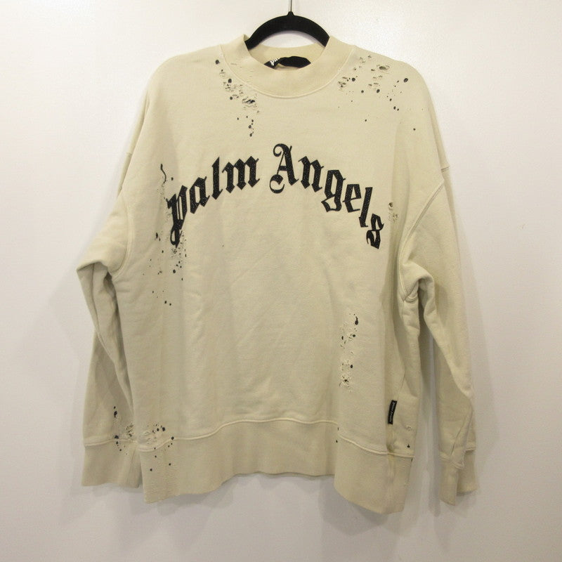 Palm Angels | GD GLITTERED LOGO SWEATSHIRT PMBA065F22FLE007 Eastland official Ivory Size: S