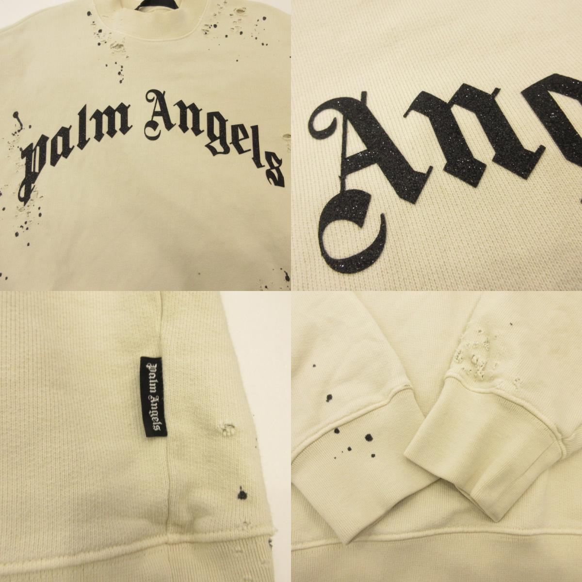 Palm Angels | GD GLITTERED LOGO SWEATSHIRT PMBA065F22FLE007 Eastland official Ivory Size: S