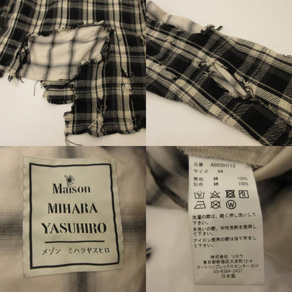 MIHARA YASUHIRO | ミハラヤスヒロ BROKEN LAYER SH 長袖シャツ A05SH113 ダメージ加工 サイズ：44