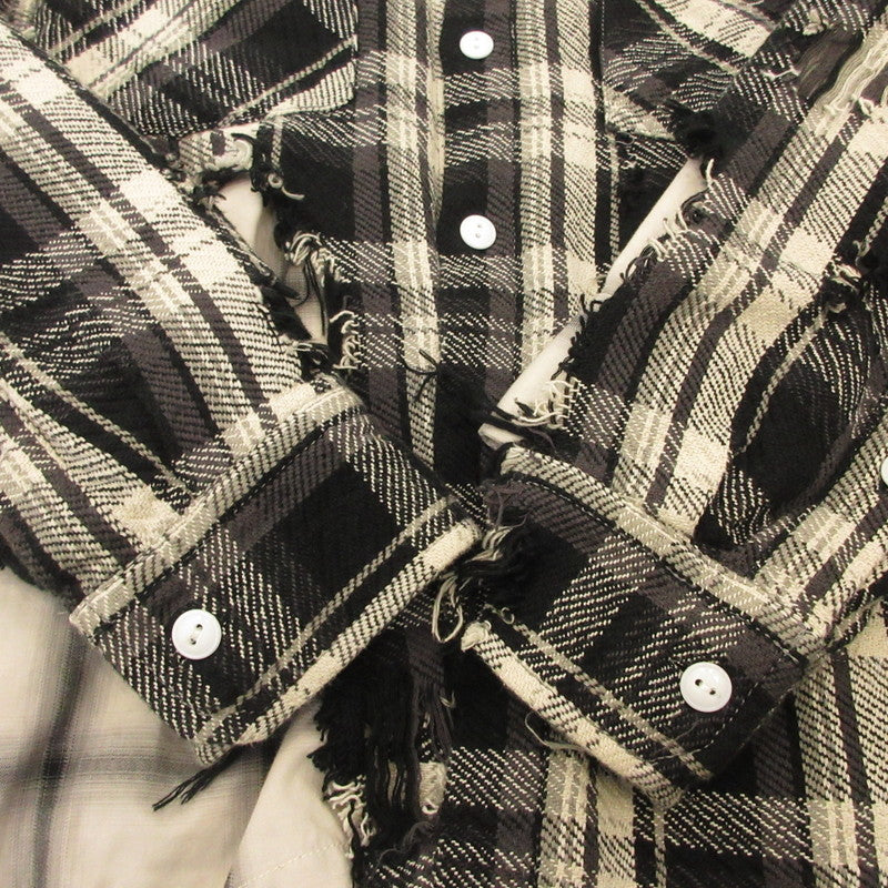 MIHARA YASUHIRO | ミハラヤスヒロ BROKEN LAYER SH 長袖シャツ A05SH113 ダメージ加工 サイズ：44